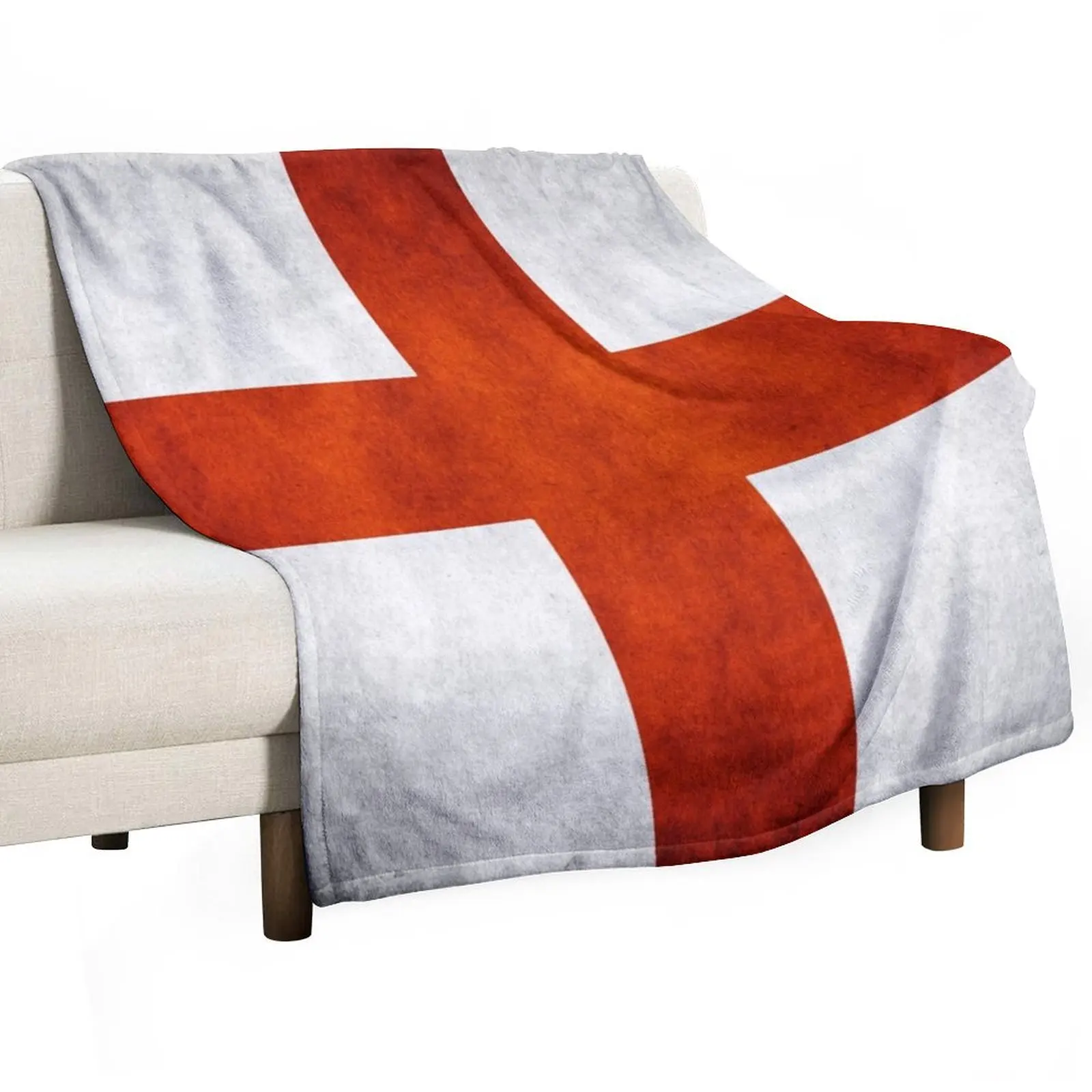 

England Flag - St Georges Throw Blanket Decorative Sofa blankets and throws Blankets