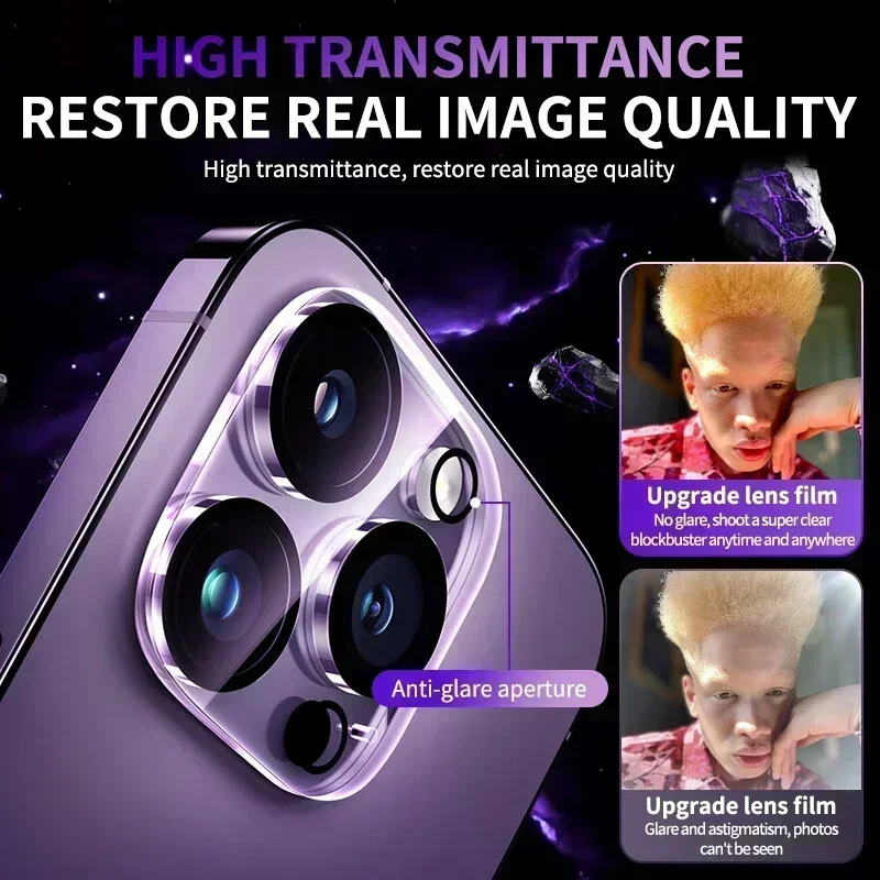 3Pcs Full Cover Camera Lens Protectors For iPhone 13 14 15 Pro Max 12 Mini Camera Tempered Glass on iPhone 14 Plus 11 Pro Lens