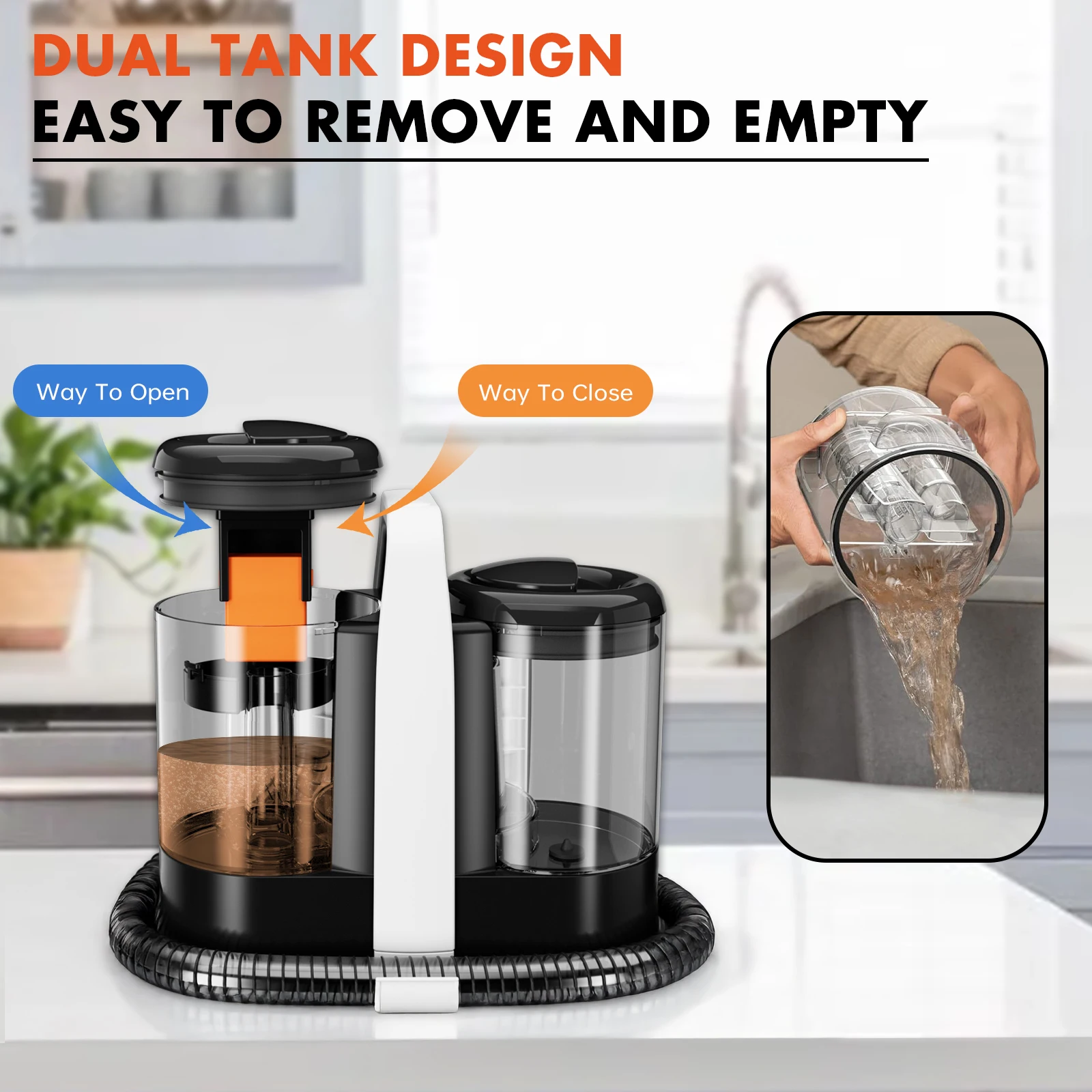 OMESER Spot Cleaner 600/450W 15/11KPa Pulitore per tappeti portatile per divano Tenda Aspirazione spray Macchina integrata Macchina pulita