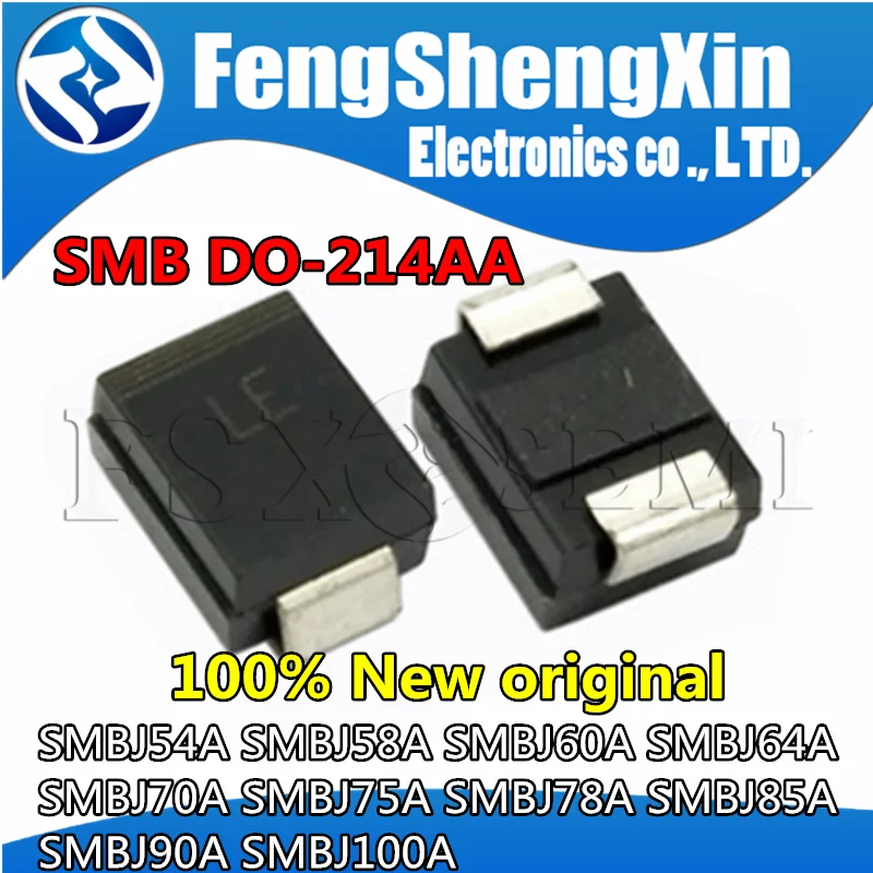 20pcs SMBJ54A NE SMBJ58A NG SMBJ60A NK SMBJ64A NM SMBJ70A NP SMBJ75A NR SMBJ78A NT SMBJ85A NV SMBJ90A NX SMBJ100A NZ DO-214AA