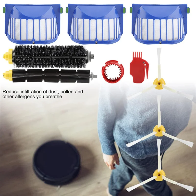 ABZA-Hauptseitenbürste Hepa-Filter für Roomba 600 Serie 605 606 610 615 620 625 630 632 639 650 660 671 675 681 696 Teile