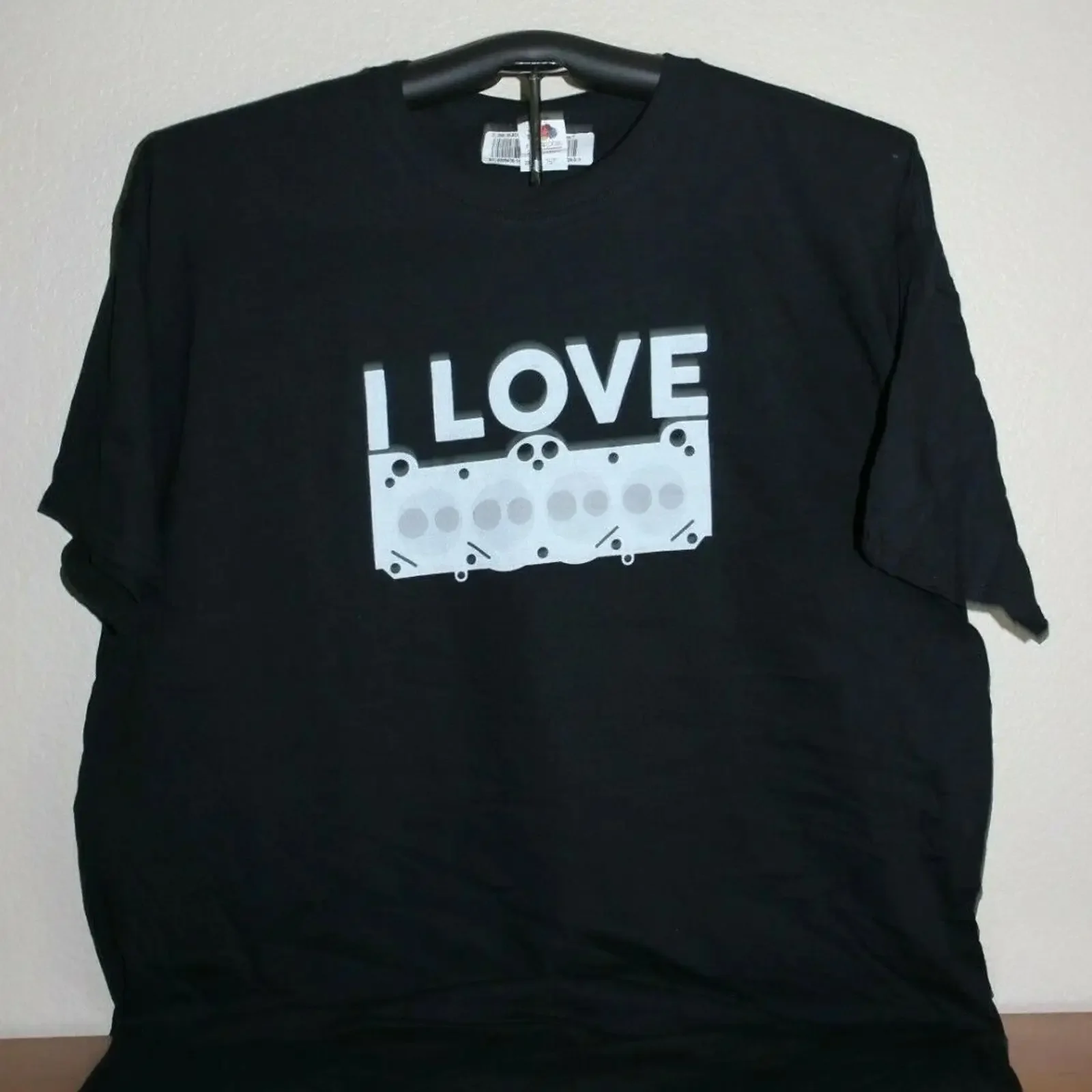 I LOVE MOTORS ENGINES 8 Cylinders T Shirt XXL 2XL in Black vintage Washed Comfortable designer clothes Casual fashion Stylish