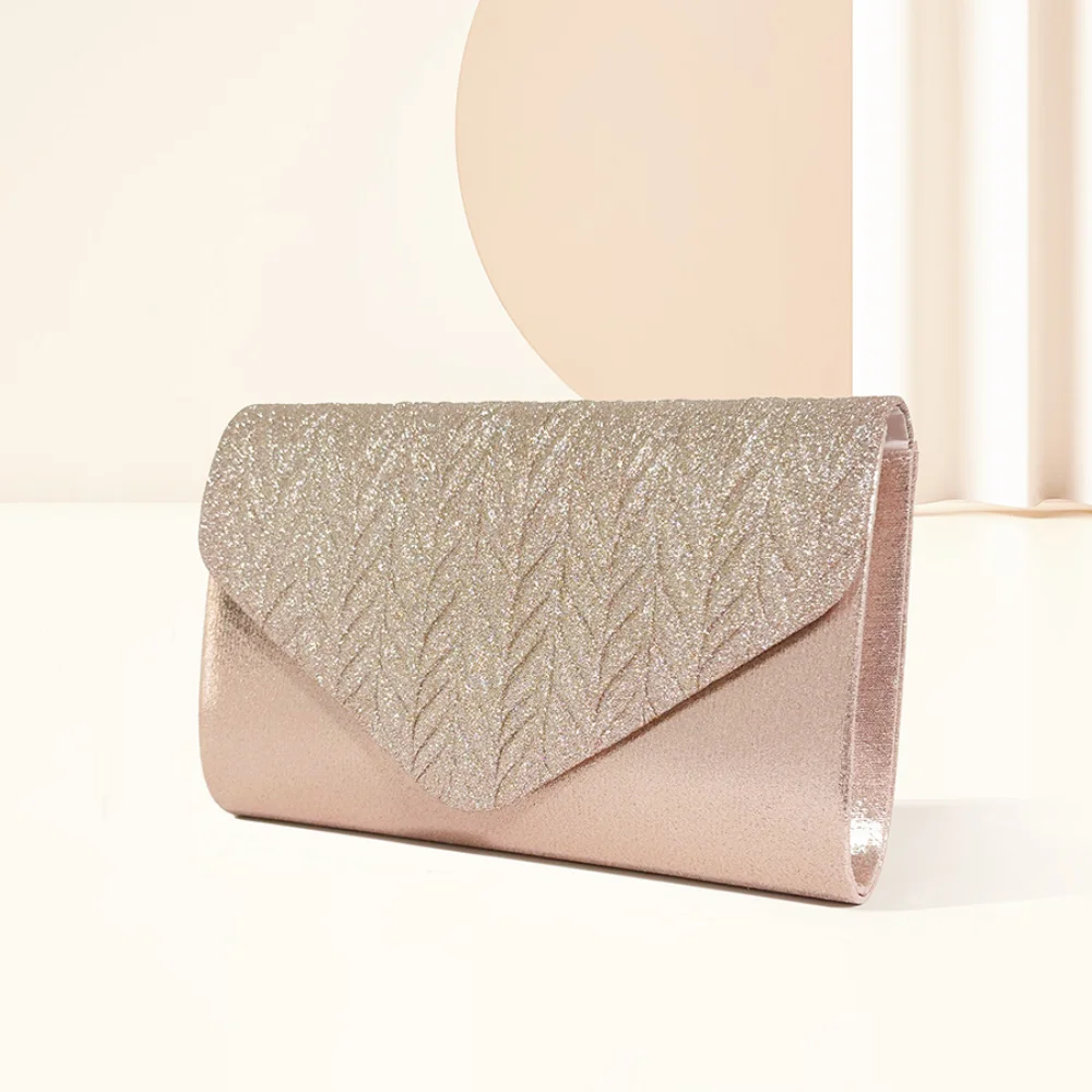 Wrinkle Design Clutch Purses with Chains for Women Evening Bag Formal Rhinestone Handbags for Wedding Party Cocktail Prom Dinner