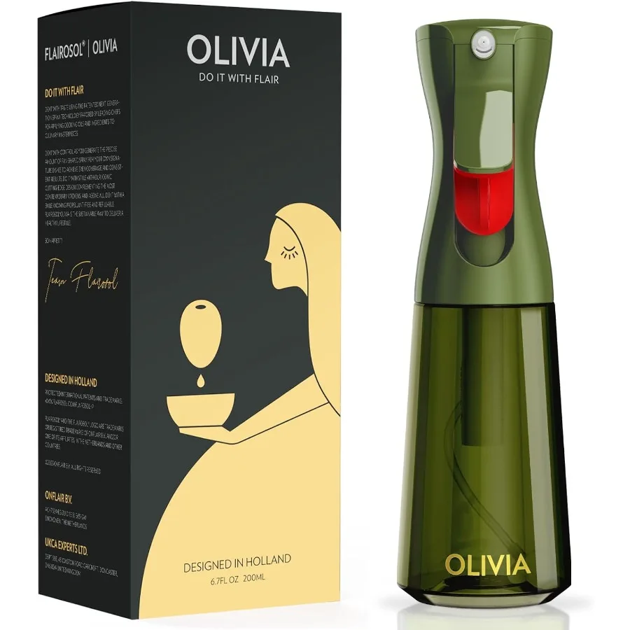 

200ml Glass Olive Oil Sprayer for Cooking with Continuous Spray and Portion Control Ideal for Kitchen Use Air Fryer Salad Dress