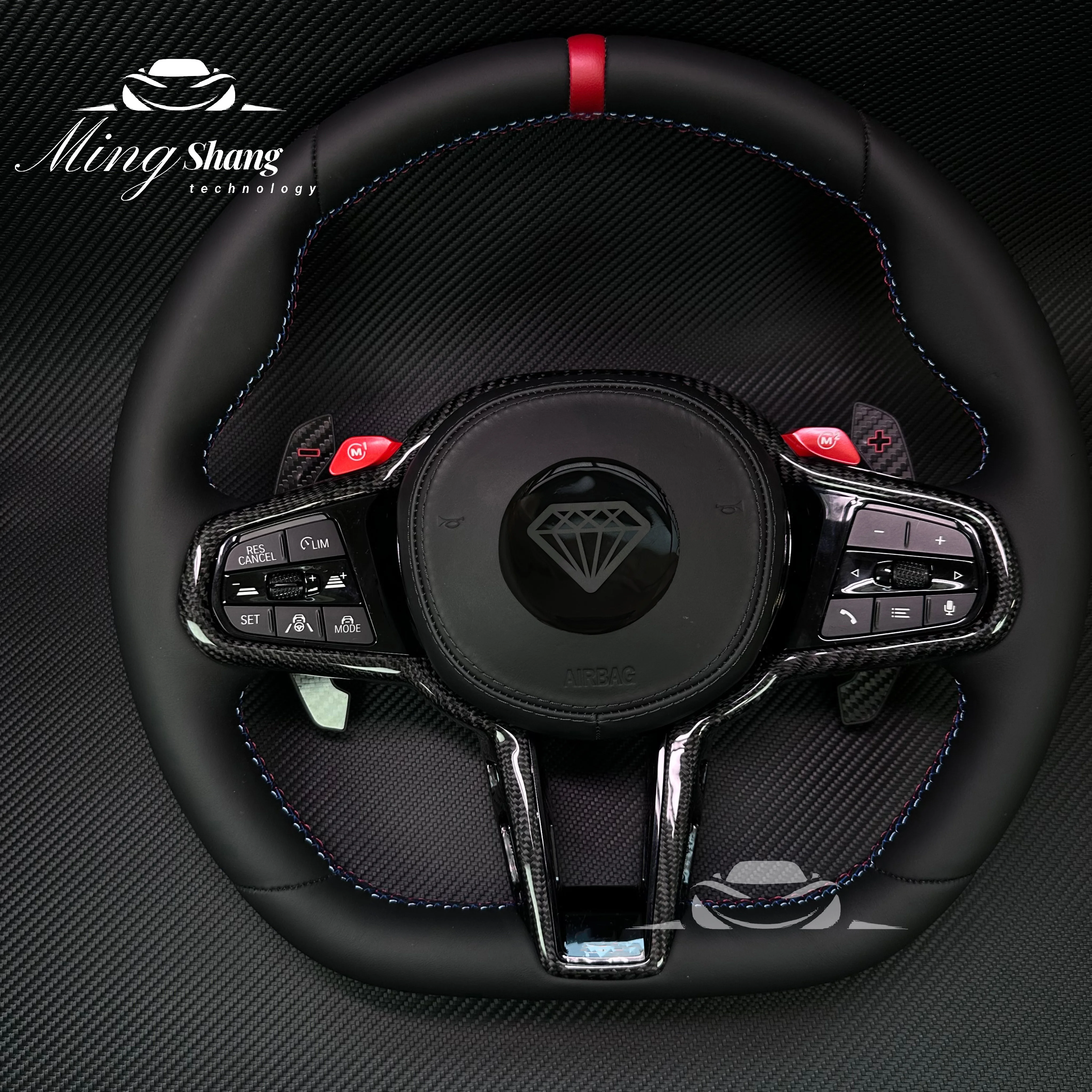 With Carbon Trim Upgrade LCI Steering Wheel for BMW G20 G30 G80 G82 G42 M4 F82 M5 F90 M3 F80 X5 F95 X6 F96 X3M F97 M8 F92 M340i