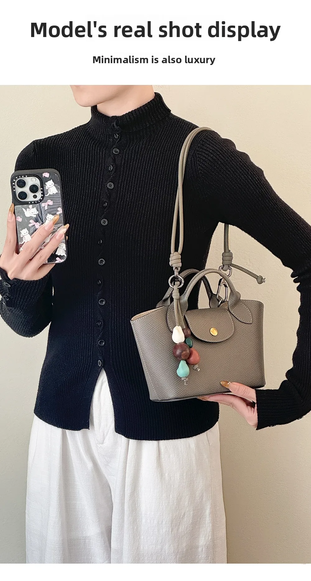 New Bead Shoulder Strap For Longchamp Epure Durable Fashion Good Quality Bag Modification Bag Accessories