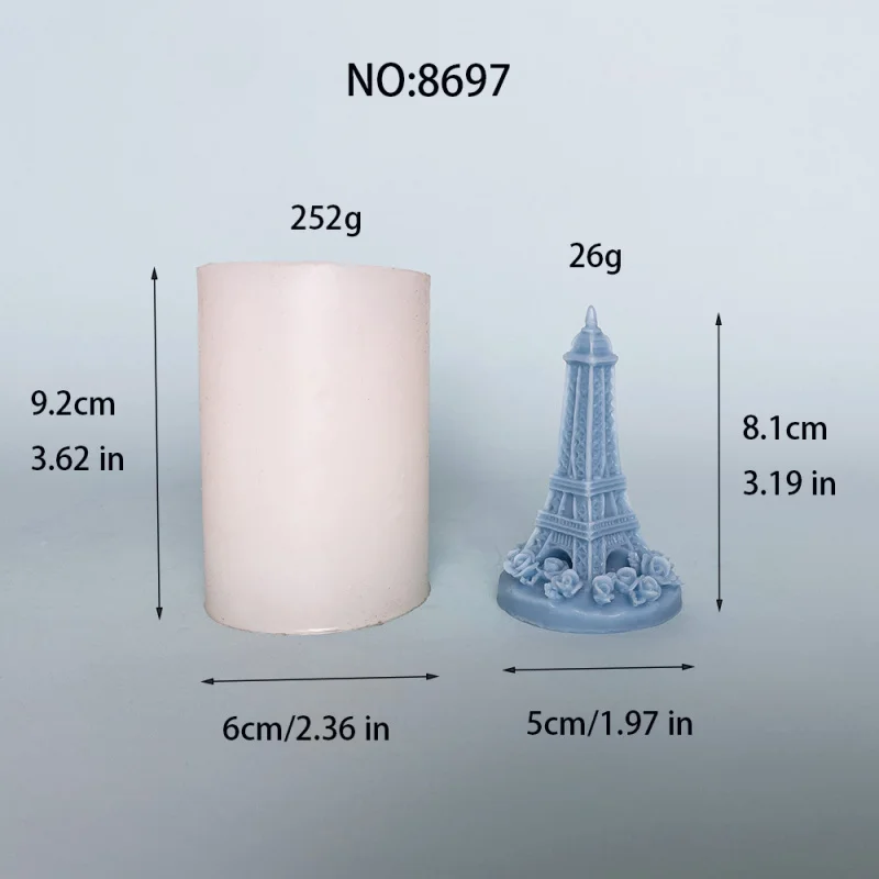 

New3DRose Tower ароматерапевтическая свеча силиконовая форма украшение из смолы диффузор каменная гипсовая форма
