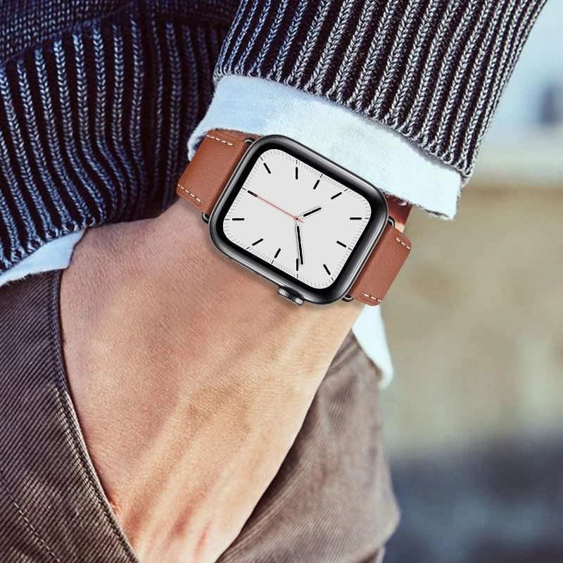 Premium Leather Strap For Apple watch band 45mm 41mm 44mm 42mm 40mm 38mm Bracelet Wristband For iWatch Ultra 8 7 6 5 4 3 SE Belt