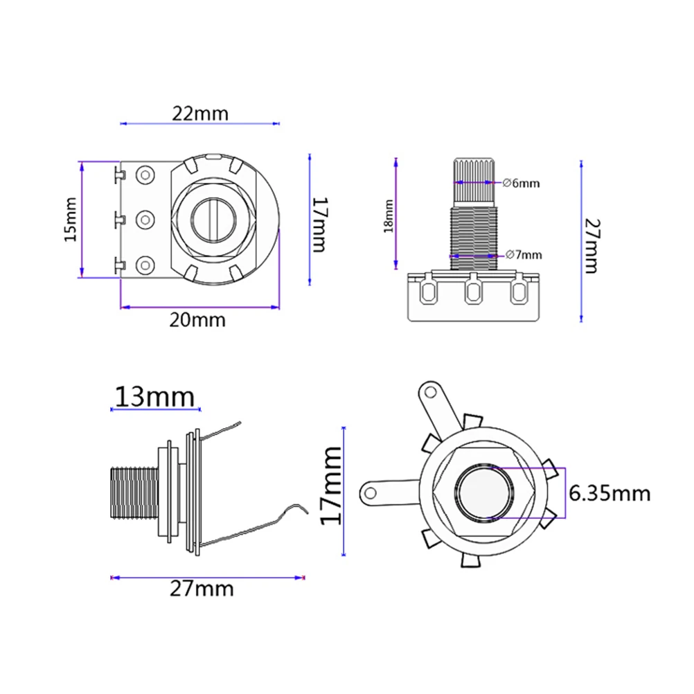 

1Set Guitar Potentiometer Harness Metal Durable Wiring Accessory Replacement Parts for Electric Guitar Supplies