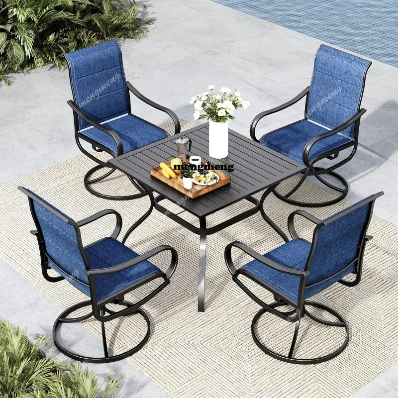 

Комплект садовой мебели: стол и 4 стула, обеденный набор для улицы с отверстием для зонта, 5 предметов, на заказ