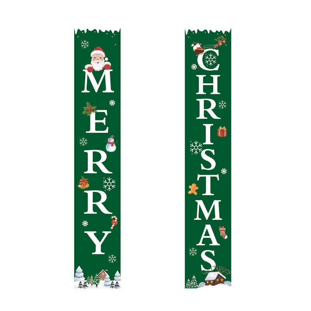 

1Pair Merry Christmas Door Hanging Banners Christmas Door Curtain Decorative Xmas Doorway Decoration Party Home