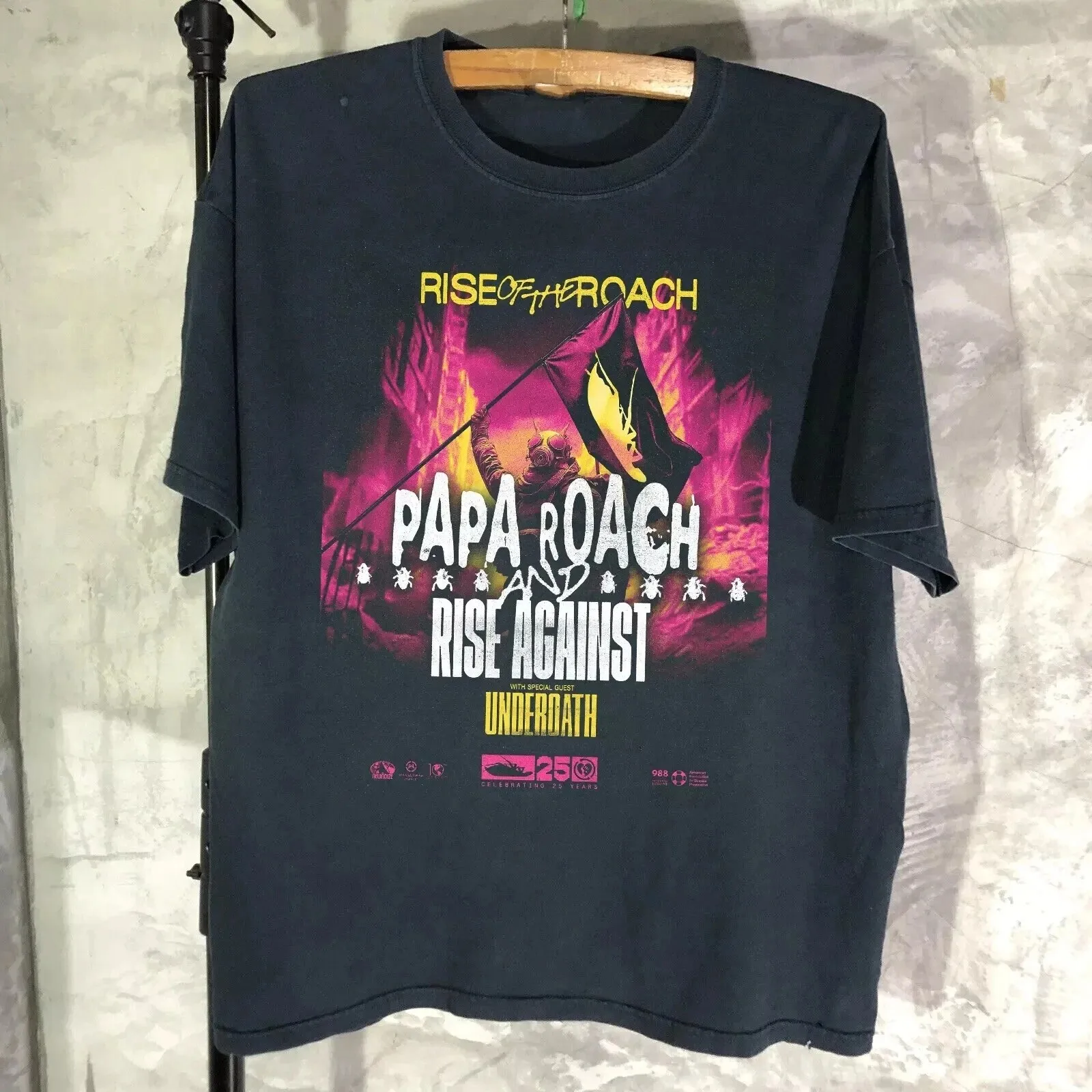 Papa Roach Rise Of The Roach Tour 2025 short sleeve black unisex shirt S-5XL