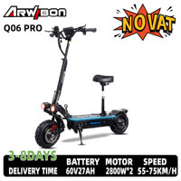 ARWIBON Q06 Pro Electric Scooter 11 Inch Tire Off-Road Electric Scooter 60V 27Ah 2800W Dual Powerful Motor Escooter For Adults