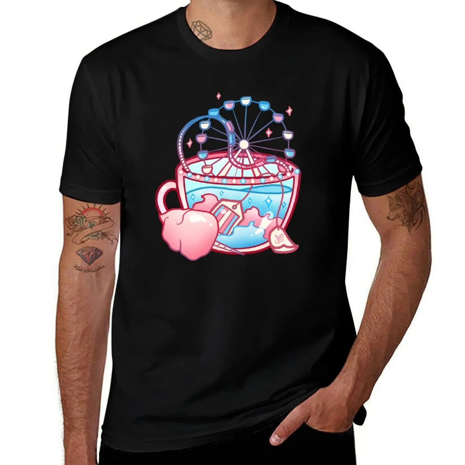 Pride Flag Teacup - Cotton Candy Transgender T-Shirt t shirts for man graphic funny t shirt men 100% cotton luxury brand T-Shirt