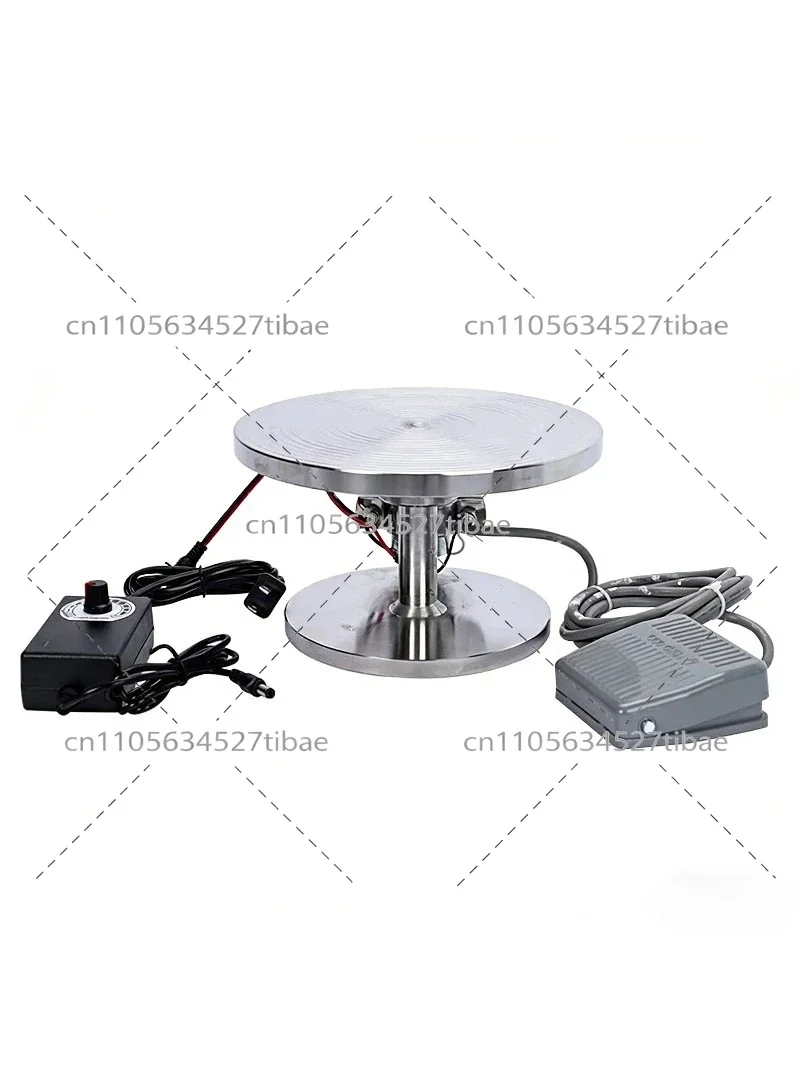 Electric Rotating Turntable for Craft Painting Gold Line Tracing Stainless Steel Rotary Table Automatic Speed Control Countertop