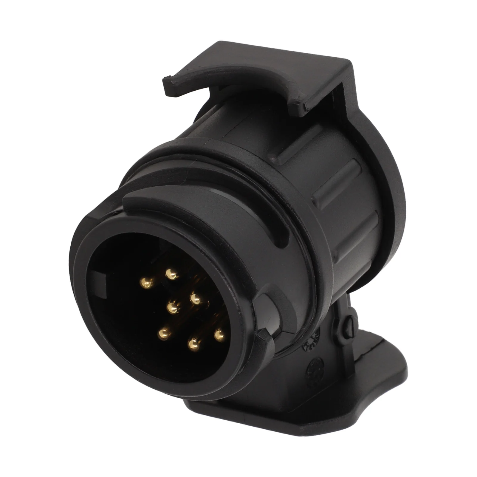 

Черный адаптер с 13 на 7 контактов, универсальная совместимость, водонепроницаемая конструкция, простая установка, эффективное и надежное безопасное соединение.