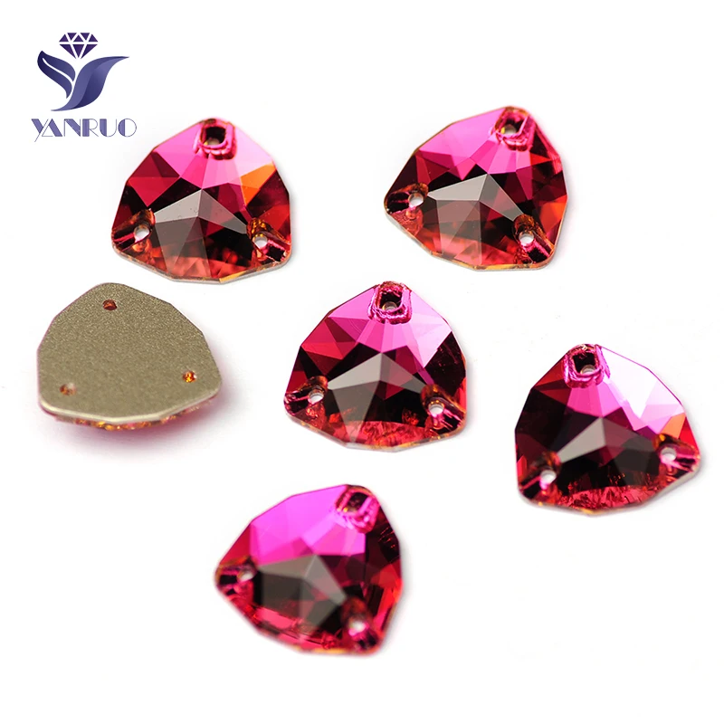 YANRUO 3272 Tutte le dimensioni Fucsia Trilliant Strass fai da te Pietre di vetro Flatback cucito Strass Cristalli per la decorazione