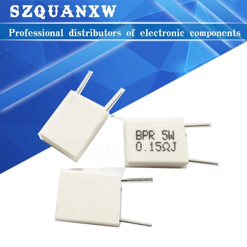 10 stücke BPR56 5W 0,001 0,1 0,15 0,22 0,25 0,33 0,5 ohm Nicht-induktive Keramik Zement Widerstand 0,1 R 0,15 R 0,22 R 0,25 R 0,33 R 0,5 R