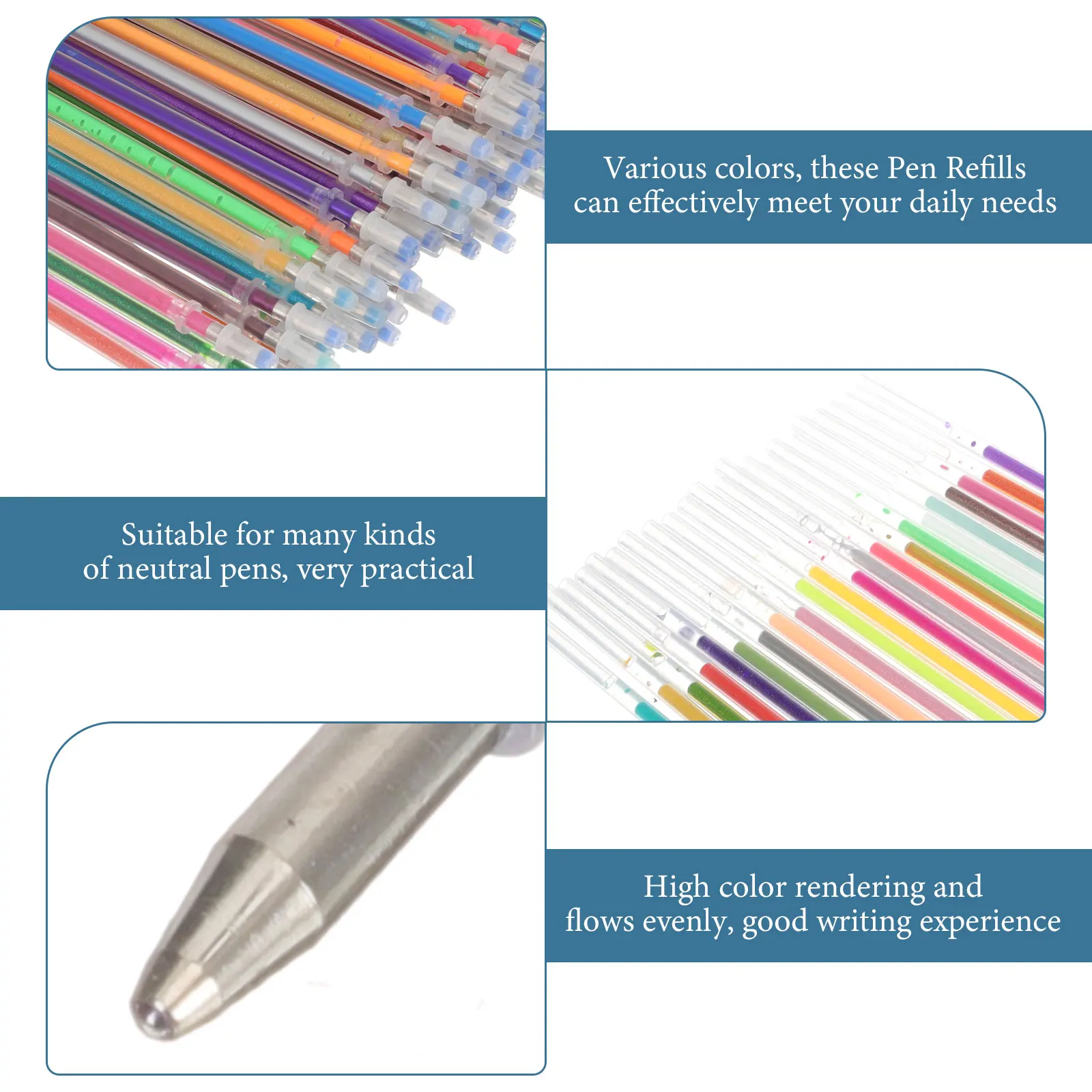 

72 Pcs Multicolor Refill Set That Colorful Thick Gel Ink Pen Replacement Refills