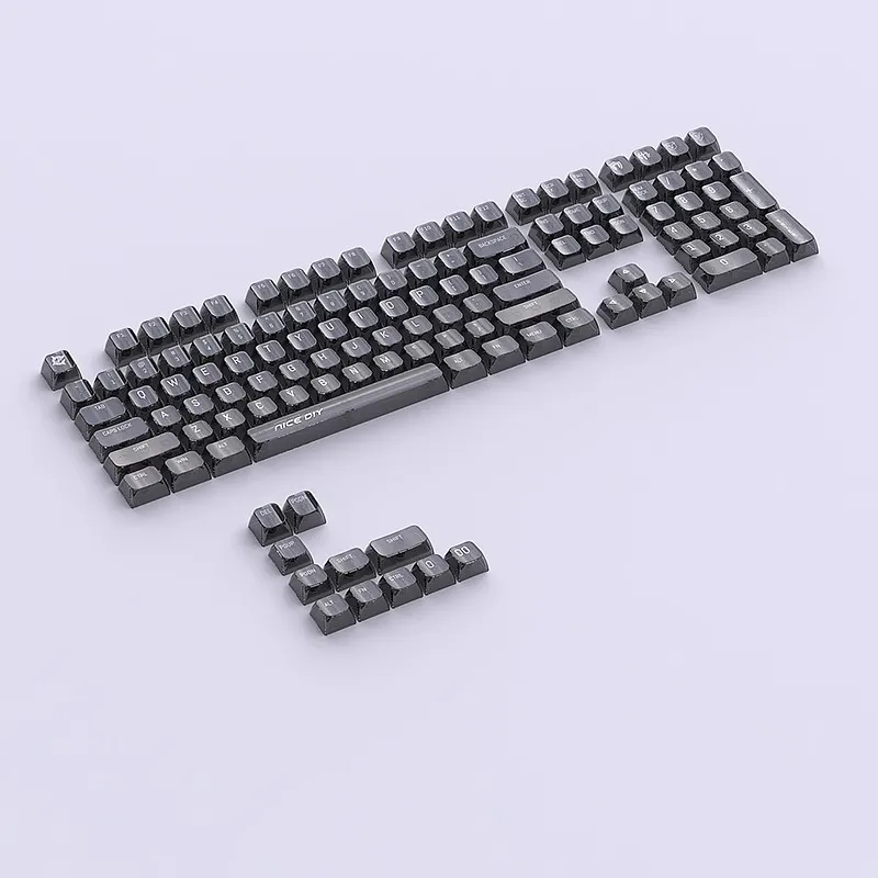 Black Crystal Keycap Mechanical Keyboard Small Full Set PC Fully Transparent Customized Boneless Position-MDA Height 119 Keys