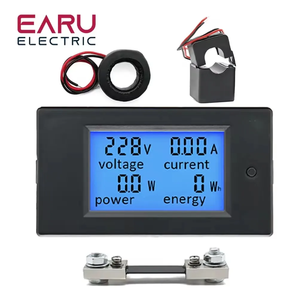 20A 100A AC 80-260V DC6.5-100V Mutilfunctional LCD Display digitale voltmetro amperometro wattmetro misuratore di energia misuratore di potenza