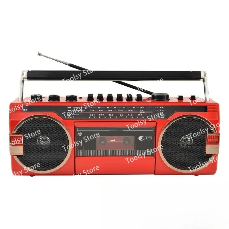 مشغل مسجل كاسيت محمول عالي الجودة، جهاز مشي موسيقى، شريط ريترو، راديو AM/FM/SW، مكبرات صوت بلوتوث