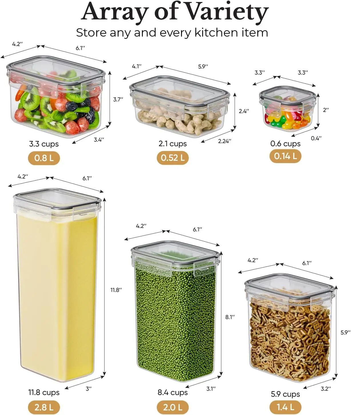 

Airtight Food Storage Container Set with Lids - Superior Variety Pack of 36 for Kitchen & Pantry Organization,