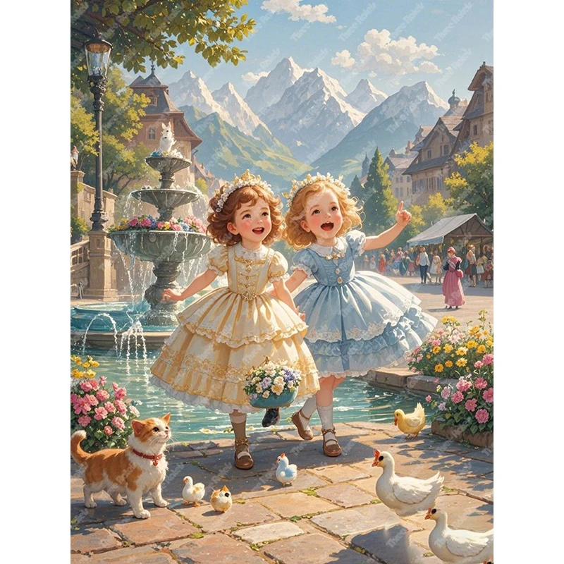 Three Ratels QHH218 Vintage vintage rural happy girl wall stickers for home decoration