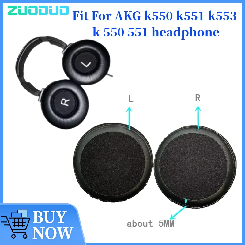 

ZUODUO Ear Pads For AKG k550 k551 k553 k 550 551 Headphone Replacement Leather Pads High Quality Foam Pads