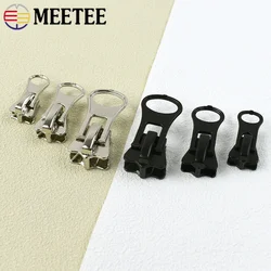 10Pcs 3# 5# 8# Zipper Slider for Resin Zips Black Silver Zip Puller Bag Zippers Lock Head Repair Kit Luggage Ziper Replacement