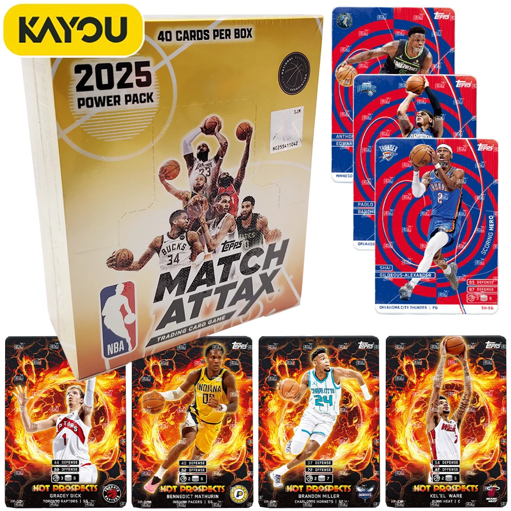 

Genuine Kayou NBA MATCH ATTAX Collection Power Pack Card Exquisite Christmas Gift Popular Basketball Superstar Card Child's Toy