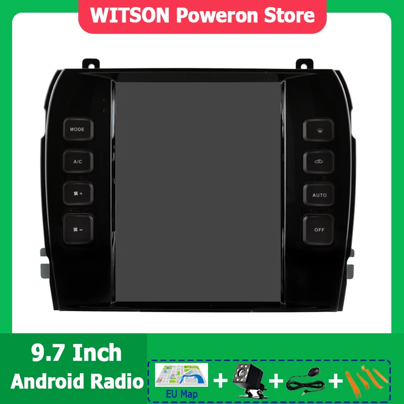 WITSON Android 13 Car Radio Navigation GPS For Jaguar XJ 2004-2009 Android  Auto 9.7 Inch Vertical Touch Screen Auto WIFI