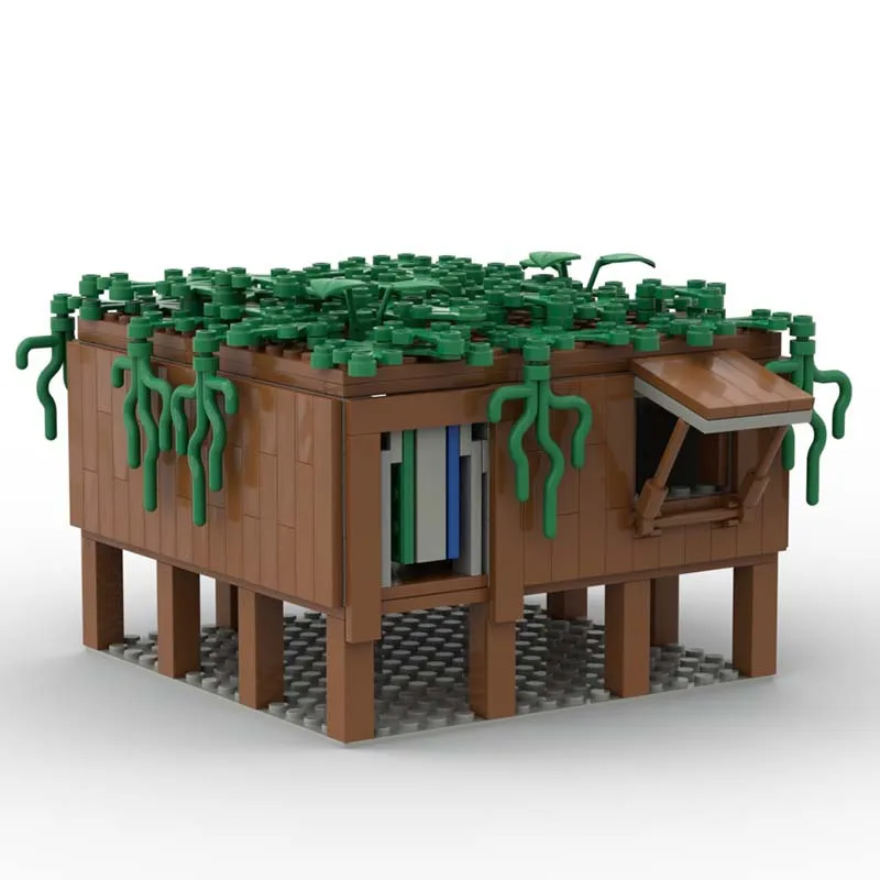 Zusammengebaute Log Cabin Modell Bausteine DIY Spiel Serie Sammeln Bau Haus Pädagogisches Spielzeug Kunststoff Ziegel Geschenke