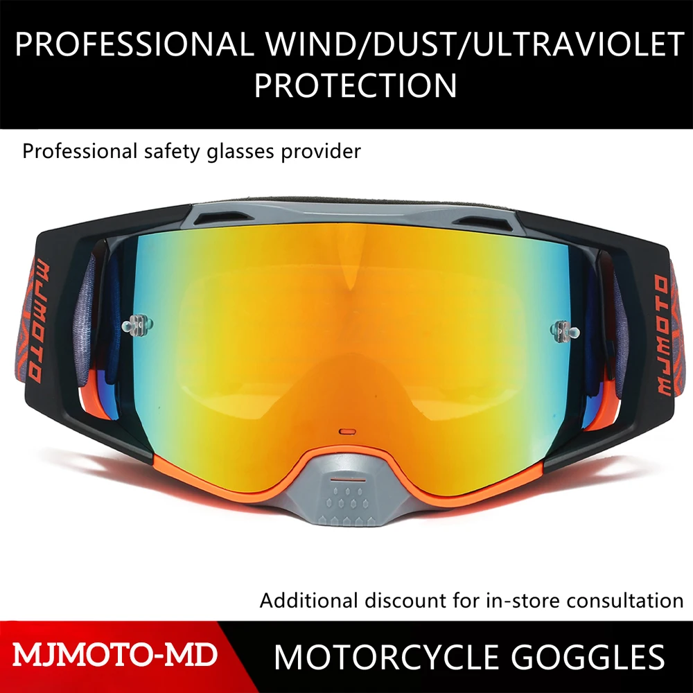 

UV400 противотуманные мотоциклетные очки, ветрозащитные очки для верховой езды, оправа из ТПУ, внедорожный велосипед, квадроцикл, UTV, беговая езда на велосипеде, лыжное зеркало