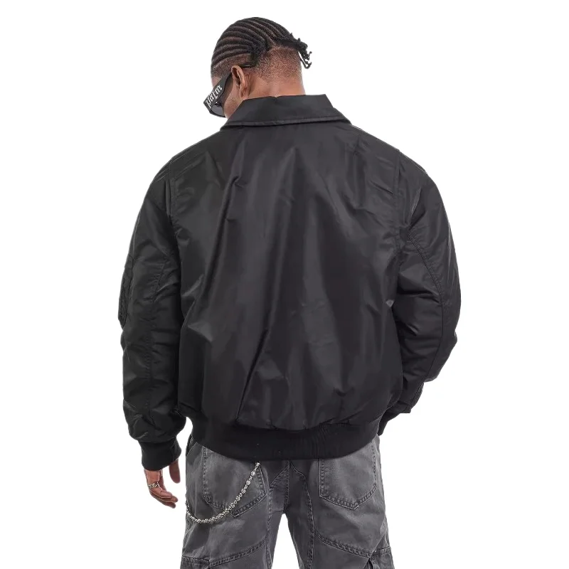 American bomber jacket cotton-padded vintage autumn and winter lapel tooling thickened thermal cotton jacket men