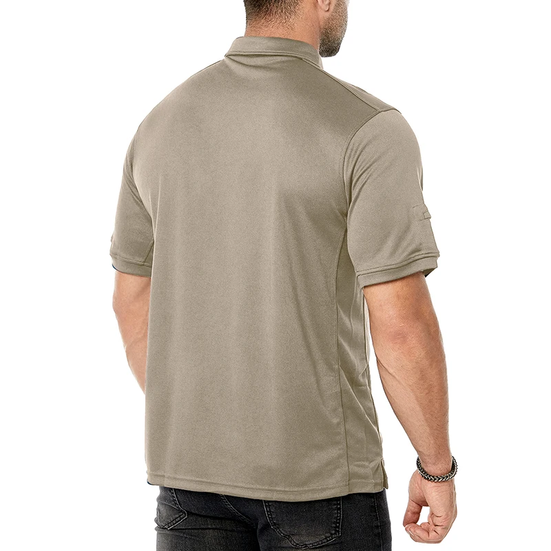 Men\'s Summer Short Sleeve Polo Shirts Casual Outdoor Hiking Shirt Lightweight Performance Tactical Shirt USA Big Plus Size