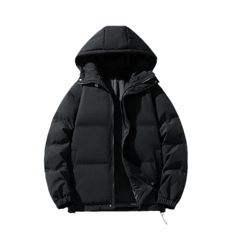 Japan and Korea New Fashion Men's Solid Color Casual Trendy Simple Basic Long Sleeve Hooded Parkas Male Clothes Coats Jackets