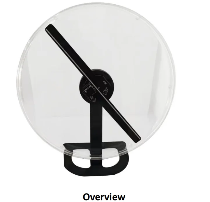 32cm Advertising Machine Desktop Projector Rechargeable Vertical Transparent Screen LED 3D Hologram Fan for Shopping Malls