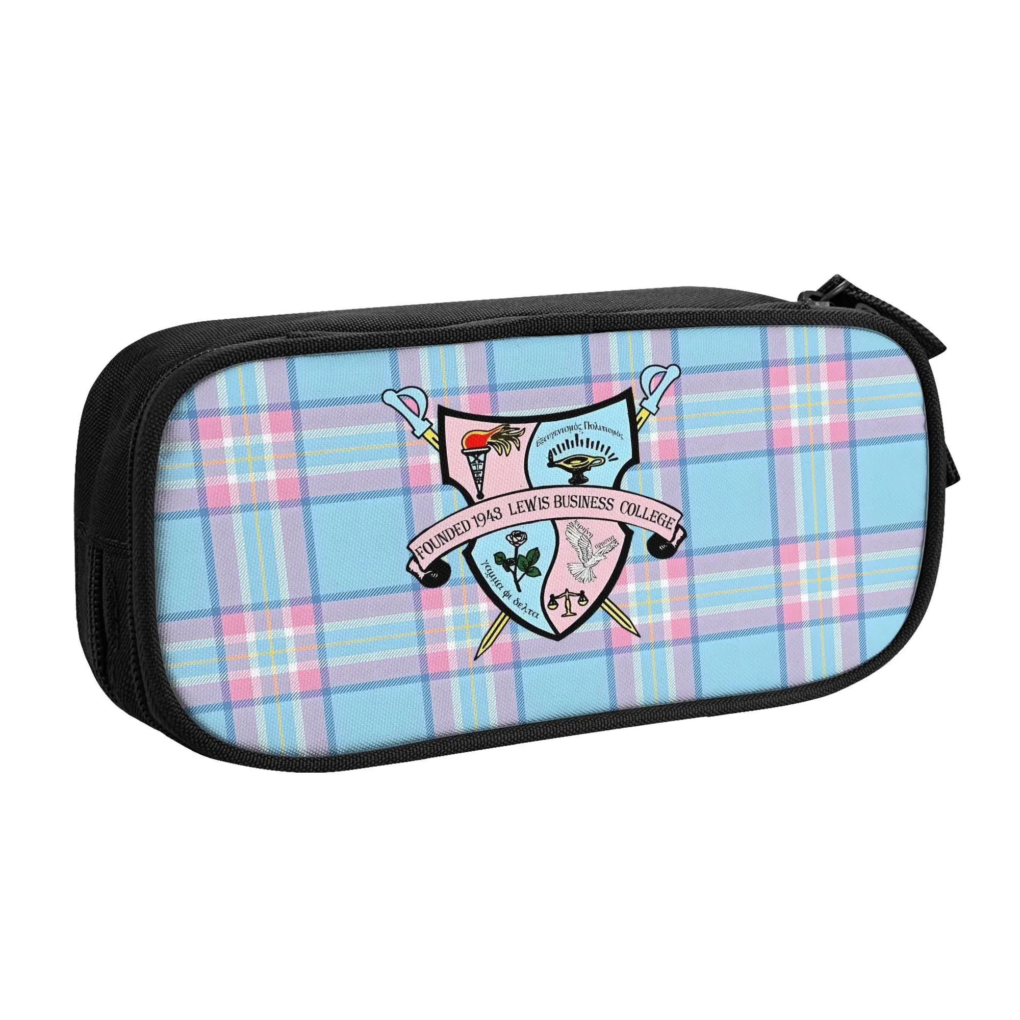 Korean Gamma Phi Delta  Pencil Cases for Girls Boys African American Sorority  Large Storage Pen Box Bag Stationery