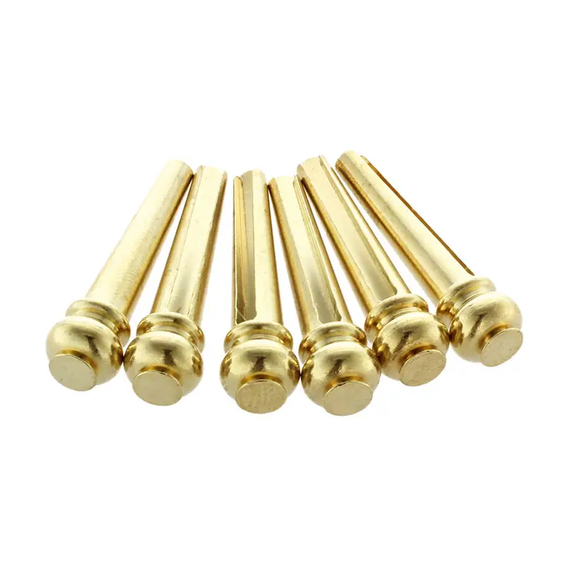 Metal Acoustic Guitar Bridge Pins 6pcs Brass Guitar Strings Fixed Cone String Pins String Nails