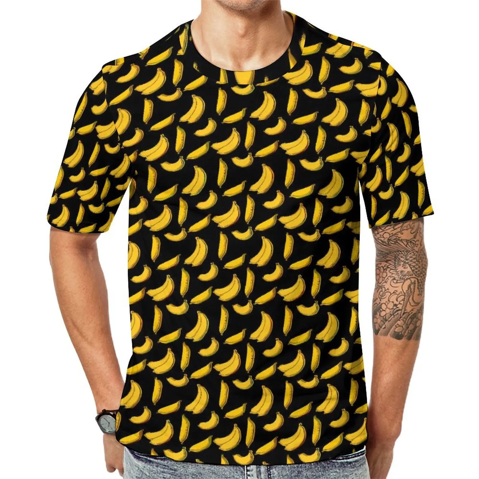 Premium T Shirt Banana Print T Shirts Funny Fruit Y2K Fun Harajuku Tees For Man Short Sleeves Graphic Oversized Clothes