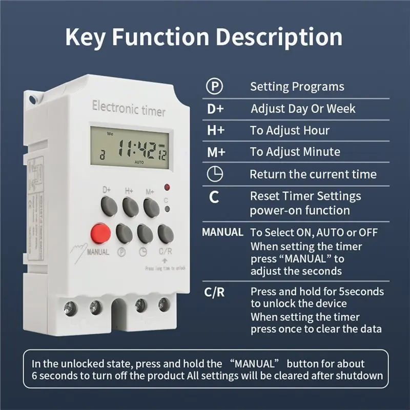 VOFUN-TNCE 30A Timer Switch, Big Power Time Control Switch