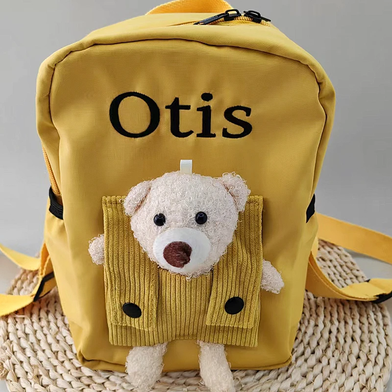 Personalized Name Cute Bear Toddler Backpack Lightweight Waterproof Kindergarten Bag Preschool Bag for Kids Gifts