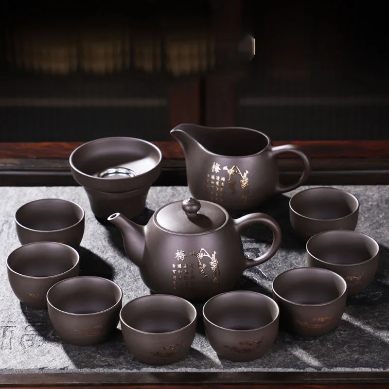 

Chinese Ceremony Tea Set Tray Health Pot Yixing Te Guan Yin Puer Tea Cup Set Teaware Kitchen Tetera Taza Kitchen Accessories