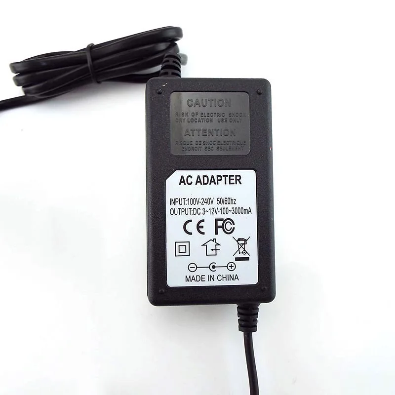 3V-12V 3A Universal Adaptor AC to DC Adjustable Power Supply Transformer Electric Charger For CCTV LED Strip Light EU US Plug