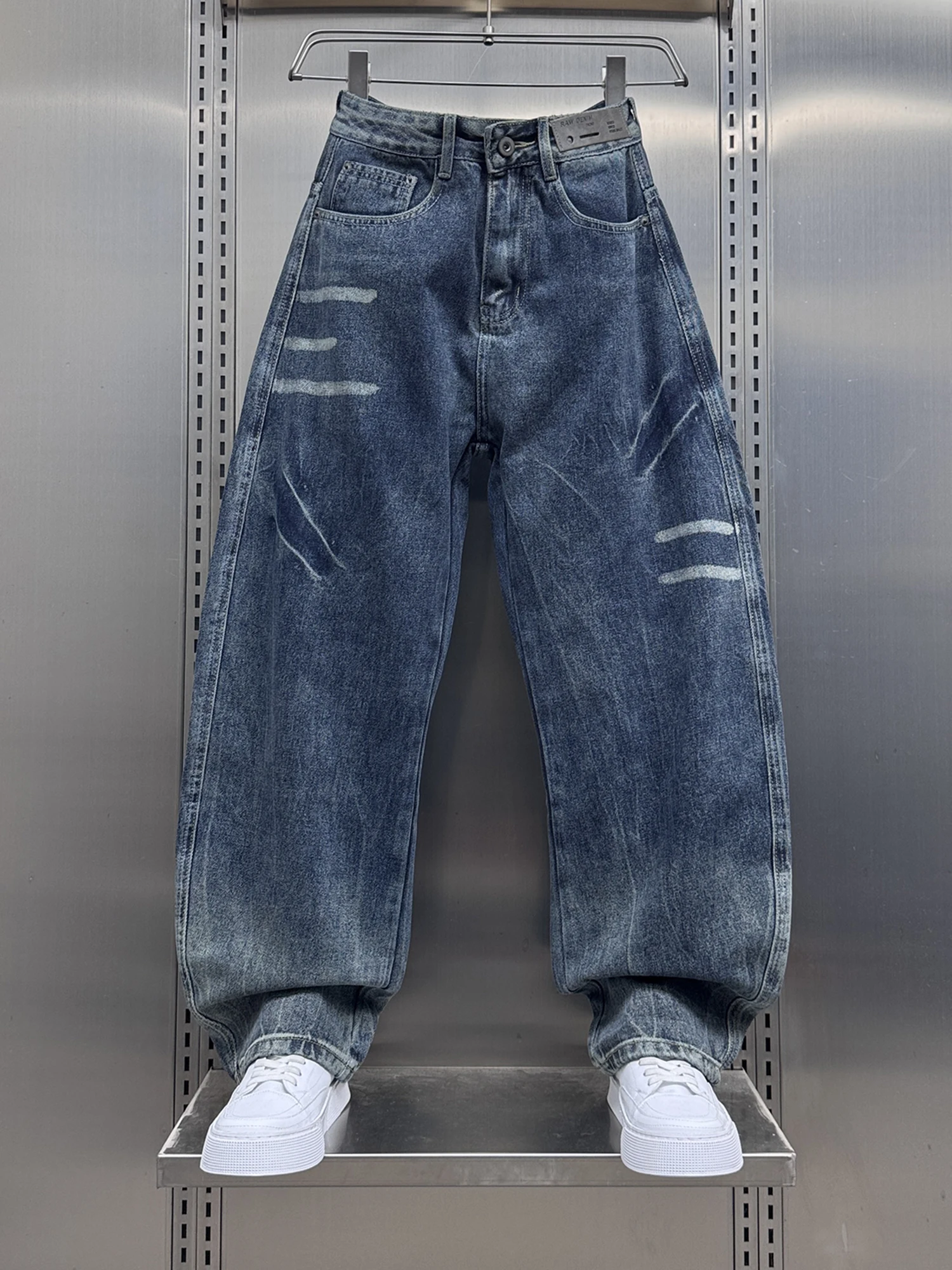 

Retro adient Color Men's Jeans Loose Straight Leg Pants Casual Sle Autumn Trendy Design Sensation Cool And Haome