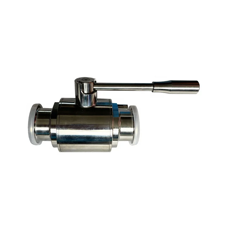 صمام كروي ثلاثي البرسيم من الفولاذ المقاوم للصدأ الصحي الثقيل اليدوي