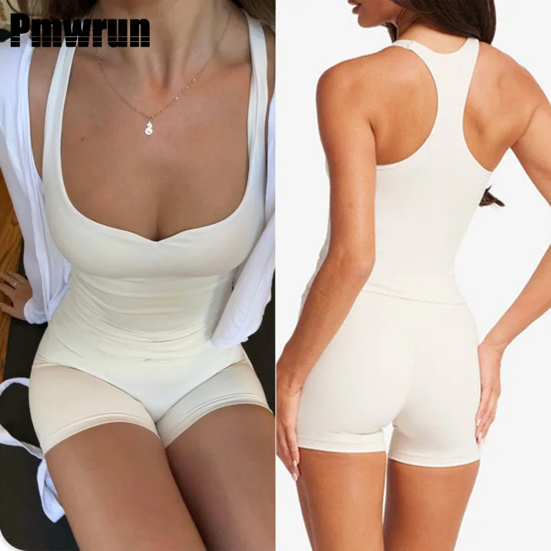 

Женская майка для йоги PMWRUN с вырезом «сердечко», без рукавов, мягкая, эластичная, для занятий в спортзале, йогой, пилатесом