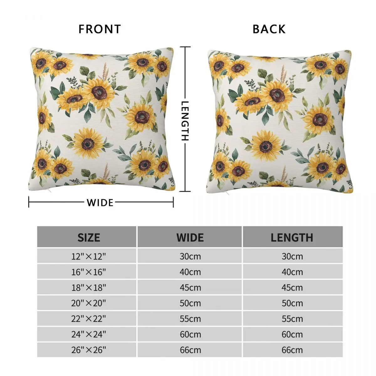 Sunflower Floral Pillowcase Polyester Linen Velvet Pattern Zip Decor Pillow Case Sofa Seater Cushion Cover