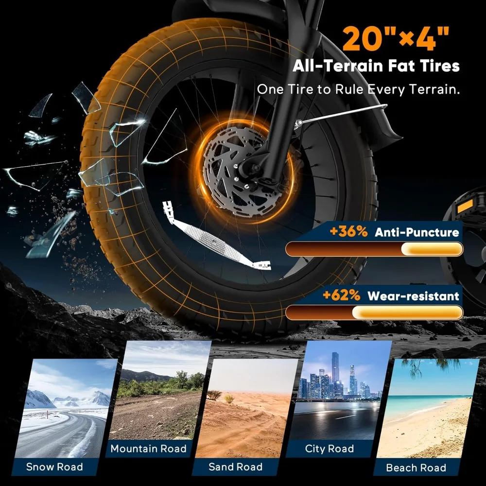 دراجة ترابية كهربائية V70 للبالغين، محرك 2000 وات بقوة 2500 وات حتى 35 ميجا في الساعة، بطارية قابلة للإزالة 52 فولت 23.4 أمبير في الساعة، دراجة كهربائية بإطارات سميكة مقاس 20 بوصة